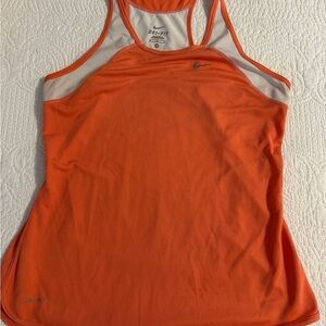 Nike Orange Racerback Fitted Tank Top